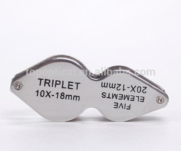 High quality 20X 10X glass lens loupes magnifier for jewellery