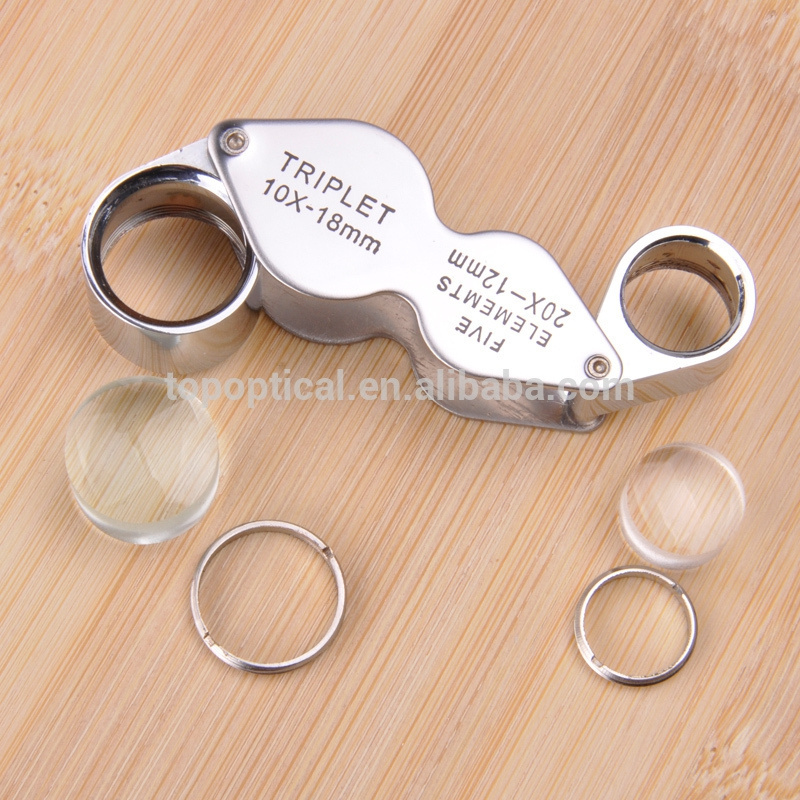 High quality 20X 10X glass lens loupes magnifier for jewellery