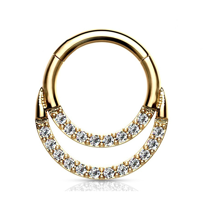 Morden Style Designer Clip Indian Ring Magnet Stainless Steel Sexy Gold Stud Nose To Ear Piercing Jewelry