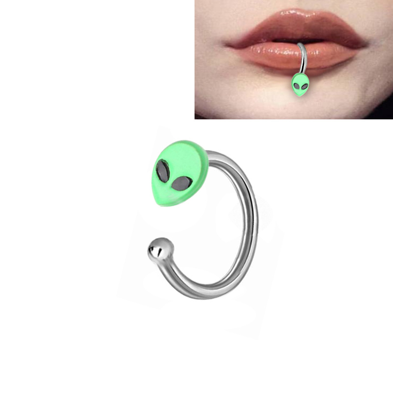 Hot Selling Fashion Nose Ring Faux Hoop Jewelry Gold Cuff Sterling Silver Double C Septum Stainless Steel Piercing