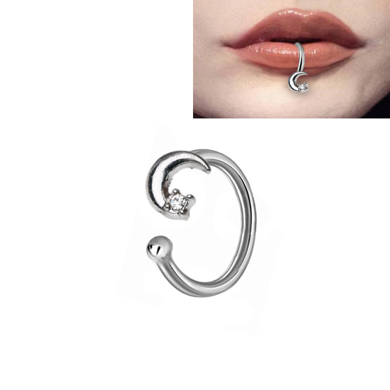 Hot Selling Fashion Nose Ring Faux Hoop Jewelry Gold Cuff Sterling Silver Double C Septum Stainless Steel Piercing