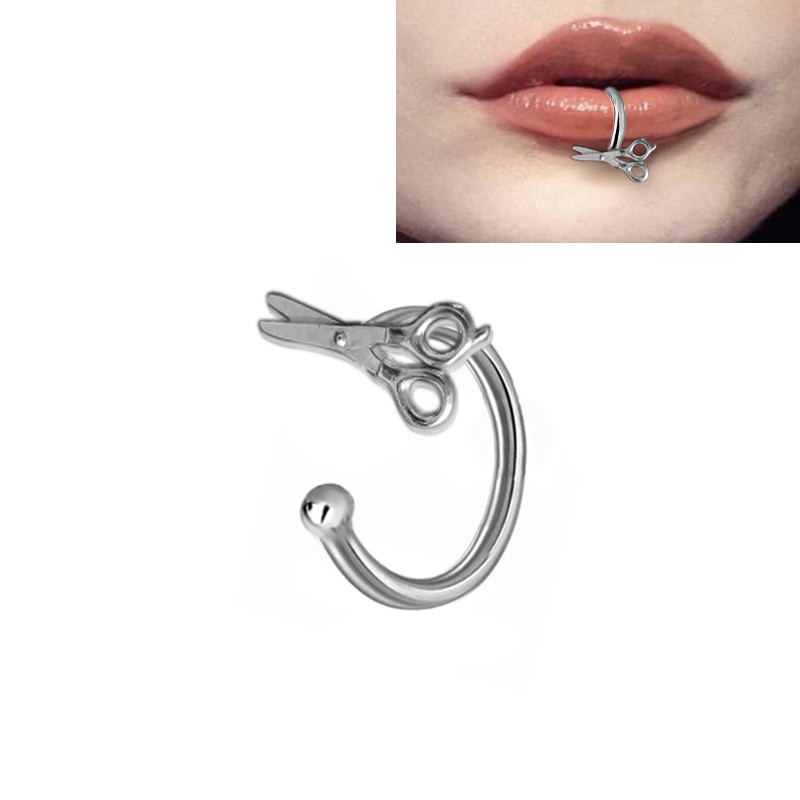 Hot Selling Fashion Nose Ring Faux Hoop Jewelry Gold Cuff Sterling Silver Double C Septum Stainless Steel Piercing