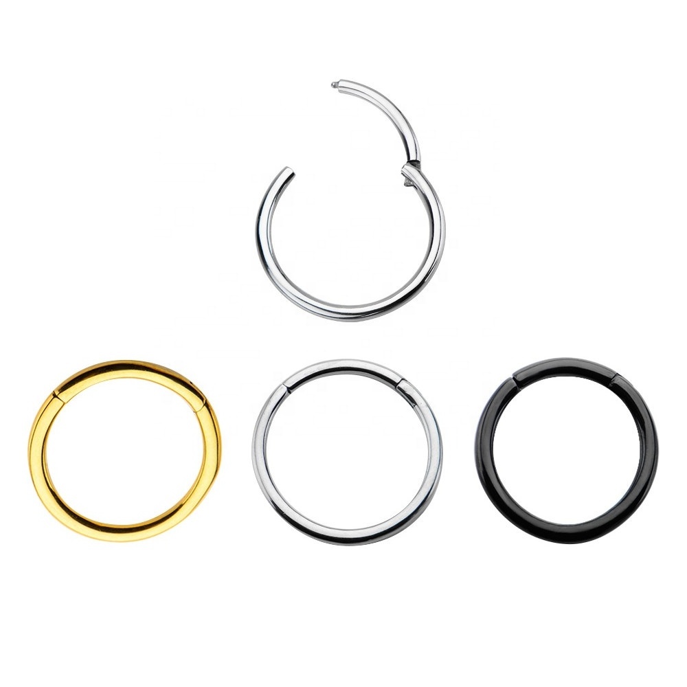 316L Surgical Steel Piercing Titanium G23 Hinged Segment Ring Septum ring