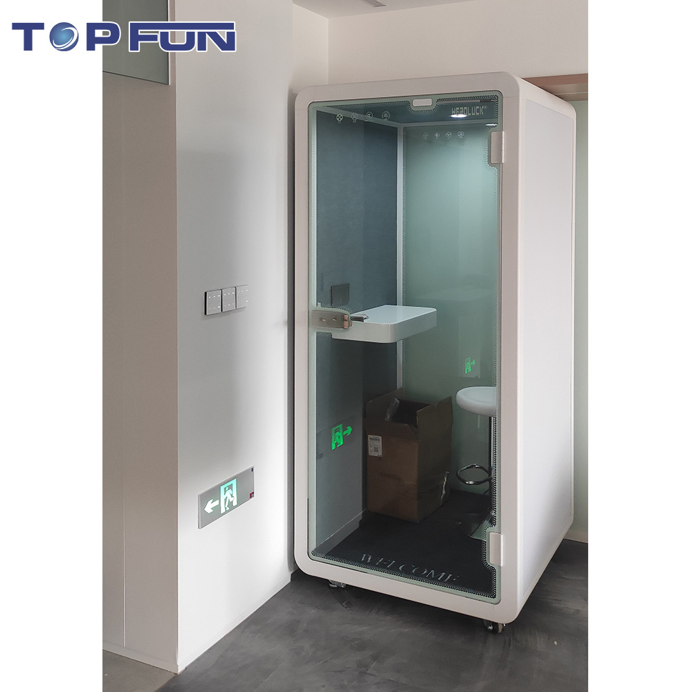 Guangzhou Supply Movable Assemble 1 Person Soundproof Phone Booth Silence Soundproof Telephone Pod House For Sale