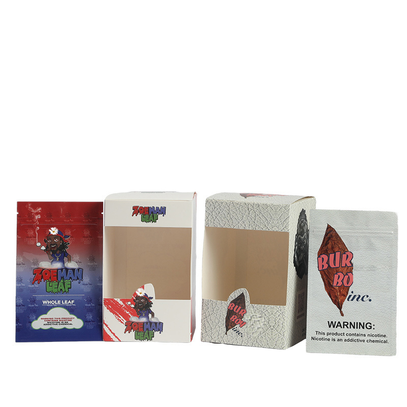 Custom Paper Boxes with Window Wholesale Retail Grabba Leaf Candy Gummies Packaging Kraft Paper Counter Display Boxes