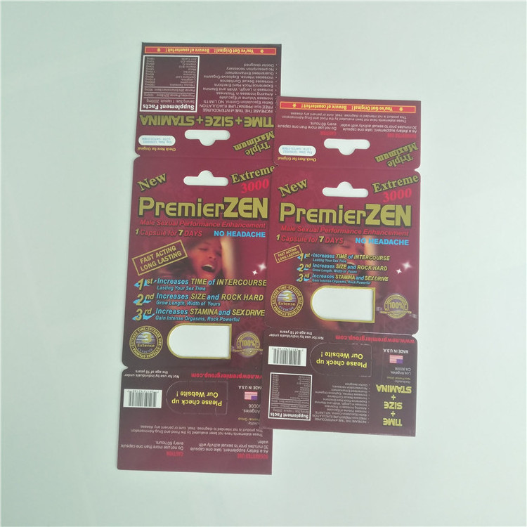 PremierZen Male Enhancement Pills Blister Pack Packaging Rhino Blister Card For Capsules