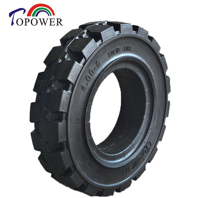 4.00-8 Solid Wheelbarrow Tire Non-Slip Flat Free Wheel with 6" Iron Hub