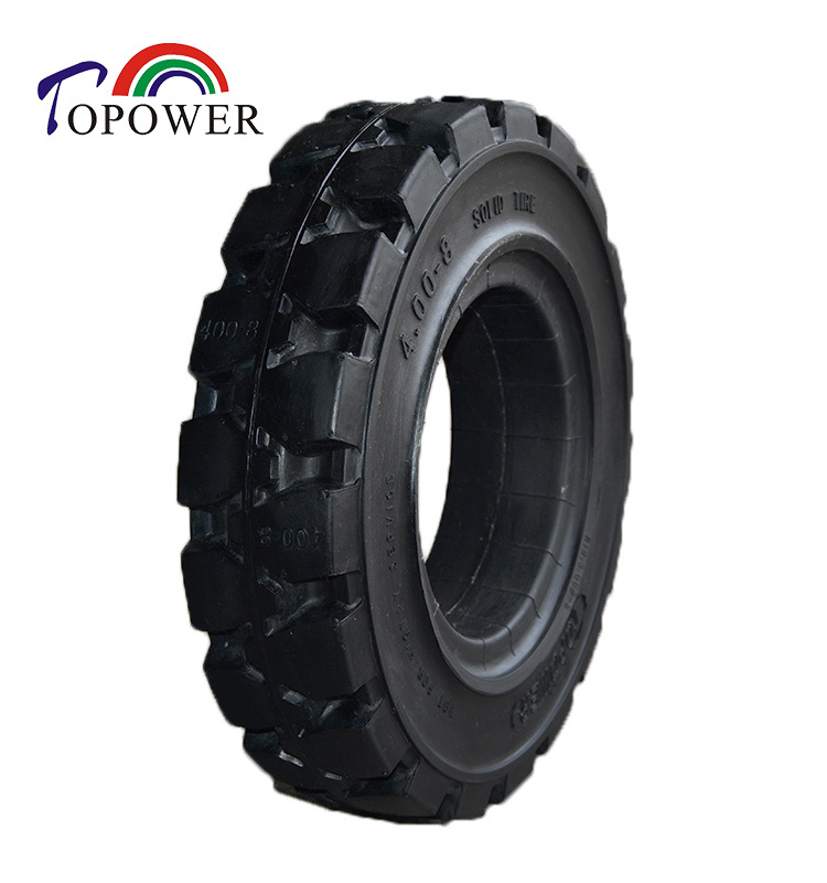 4.00-8 Solid Wheelbarrow Tire Non-Slip Flat Free Wheel with 6