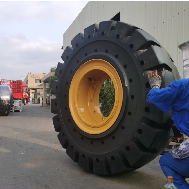 solid tyre manufacturing plant tires solid rubber for forklift trailer aerial lift platform skid steer wheel loader 500 sizes