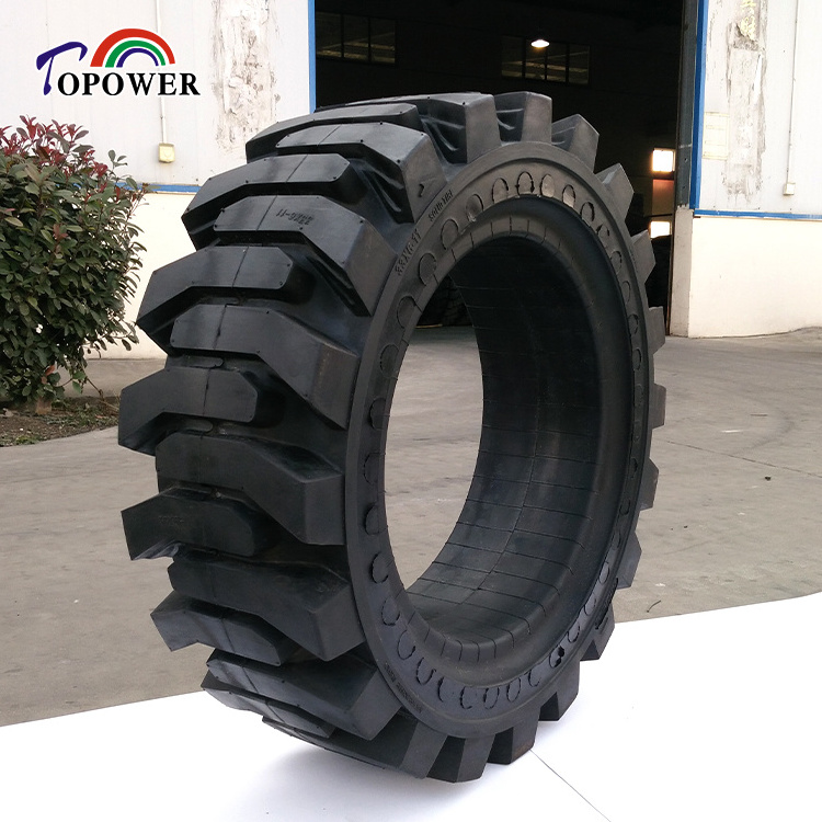 Topower Brand Premium Quality Skid Steer Loader Rubber Tire 10-16.5 12-16.5 Off-road Solid Tire