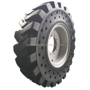 Durable  14.00x24 solid tire 14 x 24  port tire 12.00-24 steel tires  for trailer telehandler reach stacker with rims available