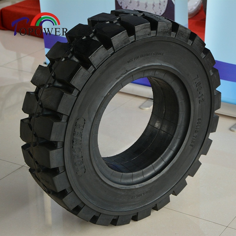 Long Lifespan Forklift Spare Parts Forklift Solid Tyre 700-12 7.00-12 700x12 Solid Tire