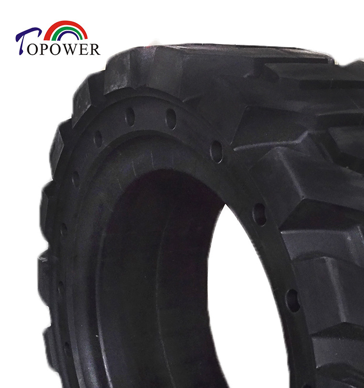 385/65-24 OTR Solid Rubber Tires with rims Loader Tires for Bobcat steer loaders