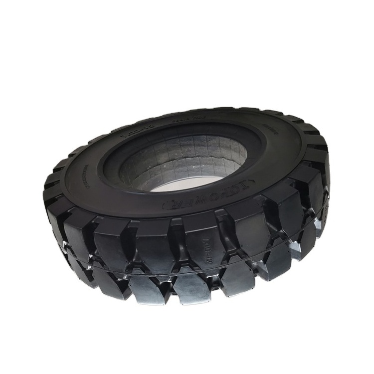 Topower Tyre Supplier Wholesale 700x12  700-12  7.00-12/5.00 Forklift Solid Resilient Tire