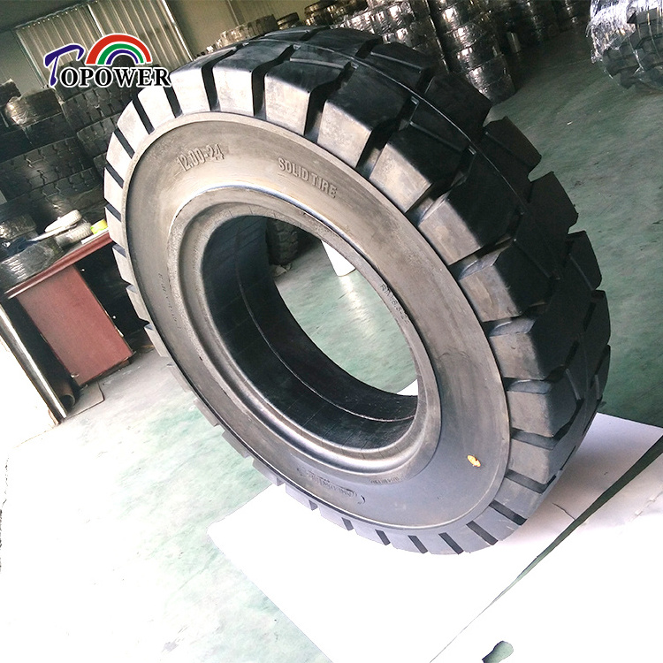 24 inch solid tyre tubeless 12.00-24 port tire used on ports and steel mill  container crane