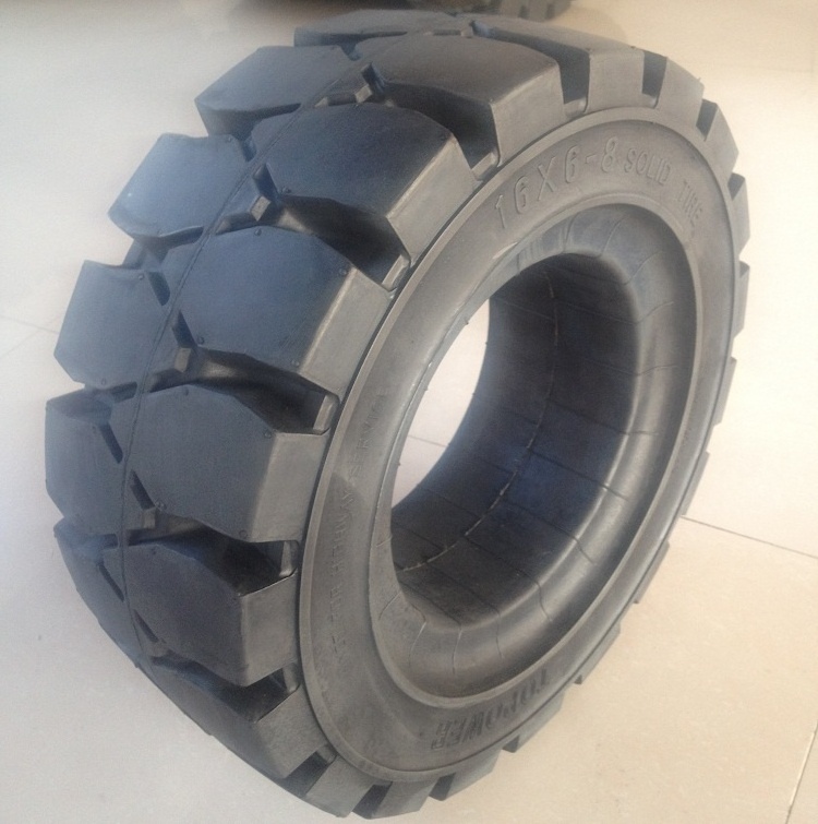 Topower Brand Good Performance 16X6-8 Strong Seizing Force Forklift Solid Tyre Company 16*6-8