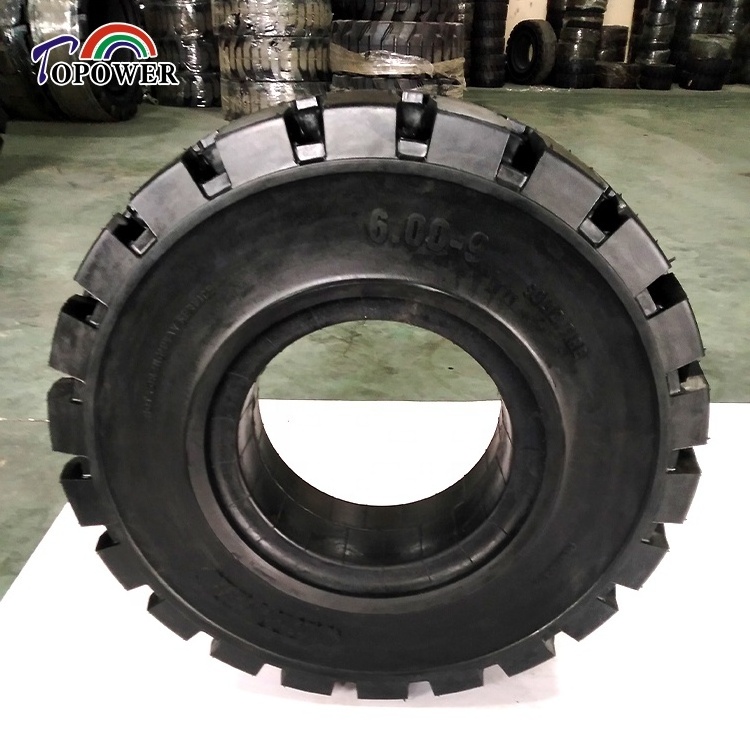 Topower Tyre Factory Supply Super Quality Rear Wheel  6.00x9/4.00 Forklift Solid Tire for Yale