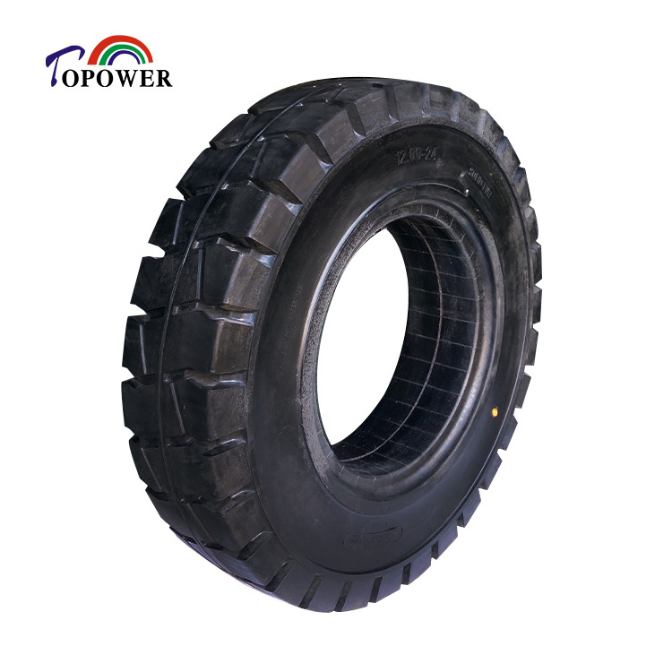 24 inch solid tyre tubeless 12.00-24 port tire used on ports and steel mill  container crane