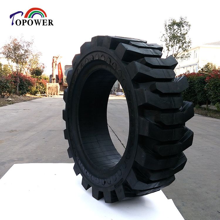 Anti-puncture Natural Rubber Solid Tires 10-16.5 10x165 12-16.5 12x165 for Genie JLG Bobcat Boom Lift