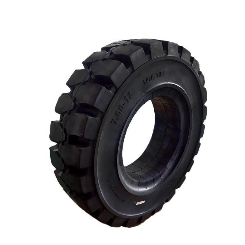 All Terrain Forklift Tyres 700x12 5.0  600 9 Solid Forklift Tyre and Rim