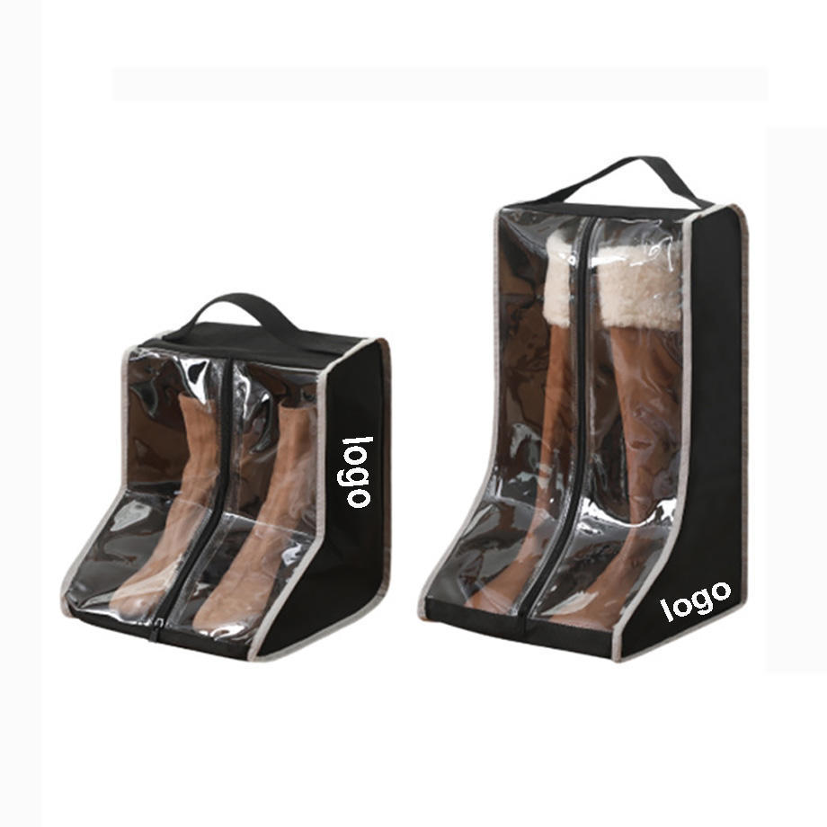 High quality non woven PVC convenient cleaner boot storage bag travel portable tall mid boots shoe bag