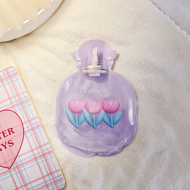 Portable Lovely Cute Hot Water Bag Clear PVC Mini Hot Water Bottle for kids