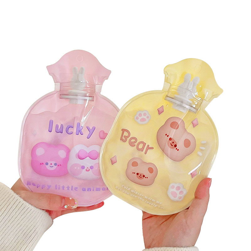 Portable Lovely Cute Hot Water Bag Clear PVC Mini Hot Water Bottle for kids