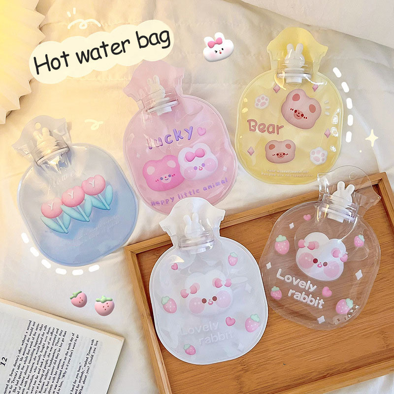 Portable Lovely Cute Hot Water Bag Clear PVC Mini Hot Water Bottle for kids