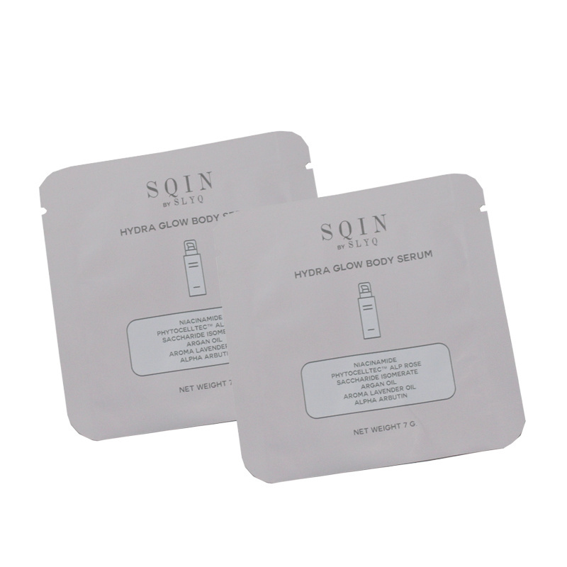 Low MOQ 500 Mini heat seal pouch sample packet for body serum 7g bag