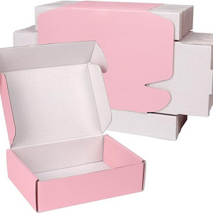 Custom logo pink color gift corrugated packaging mailer box high quality free design shipping box paper box