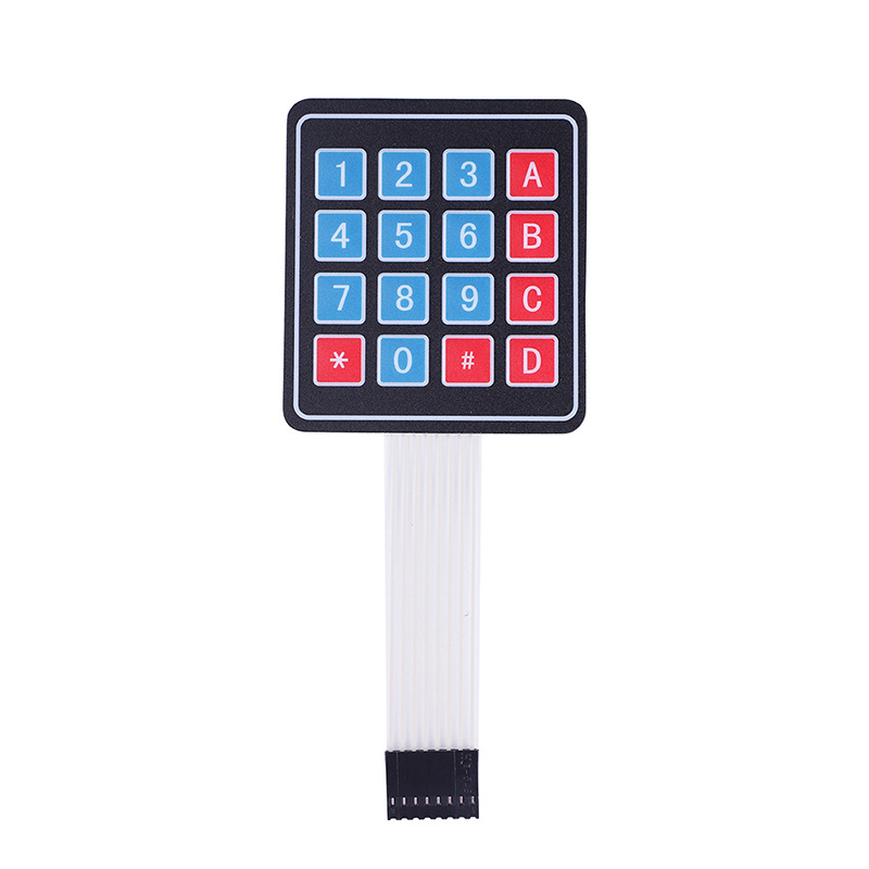 Customized Fuel Dispenser Front Control Panel 4*4 Keypad Switch Metal Dome Embossed Waterproof and Durable 16key Membrane Switch