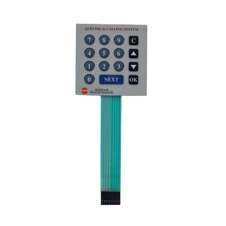 Customized Fuel Dispenser Front Control Panel 4*4 Keypad Switch Metal Dome Embossed Waterproof and Durable 16key Membrane Switch