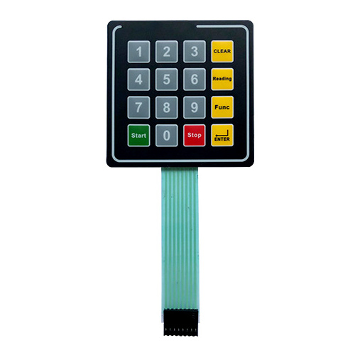 Customized Fuel Dispenser Front Control Panel 4*4 Keypad Switch Metal Dome Embossed Waterproof and Durable 16key Membrane Switch