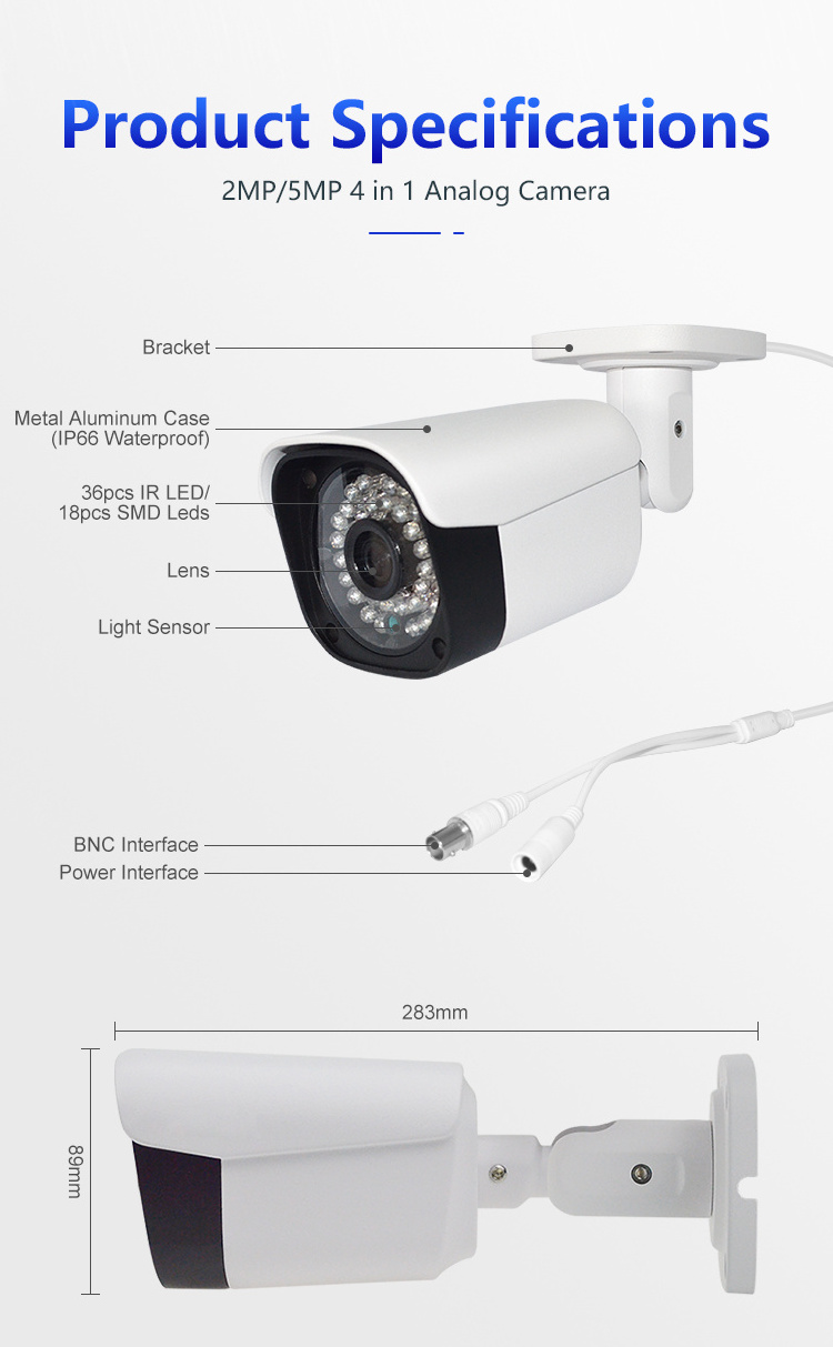 Hot sale ahd camera tvi/cvbs/cvi/ahd 1080p camera 4in1 cctv camera ahd