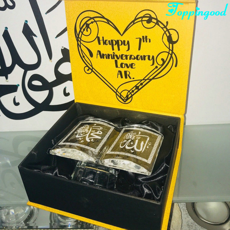 Personalized Light Up Islamic Wedding Crystal Quran Favors