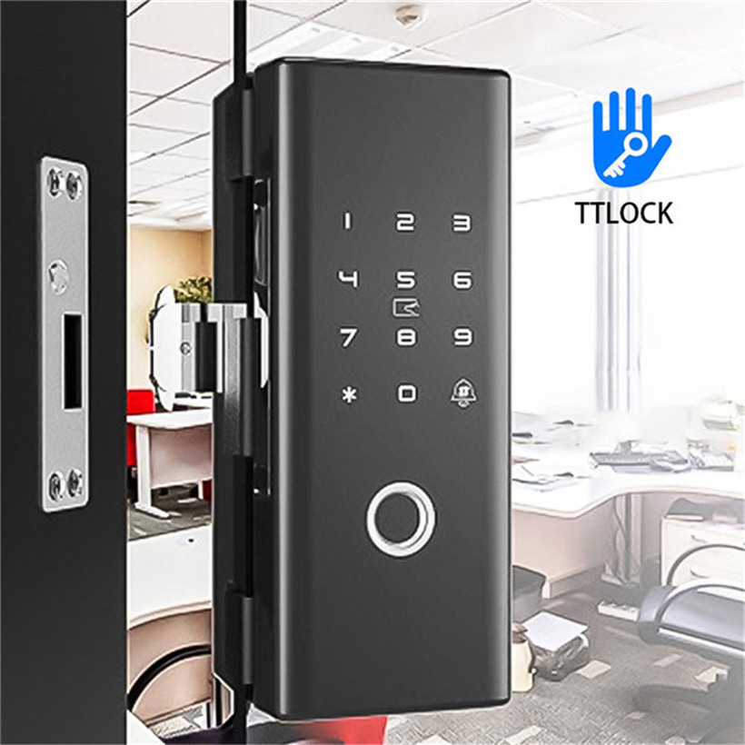 New Style Smart Glass Door Lock Tuya Wifi App Smart Card Fingerprint Code Smart Electric Gate Door Lock