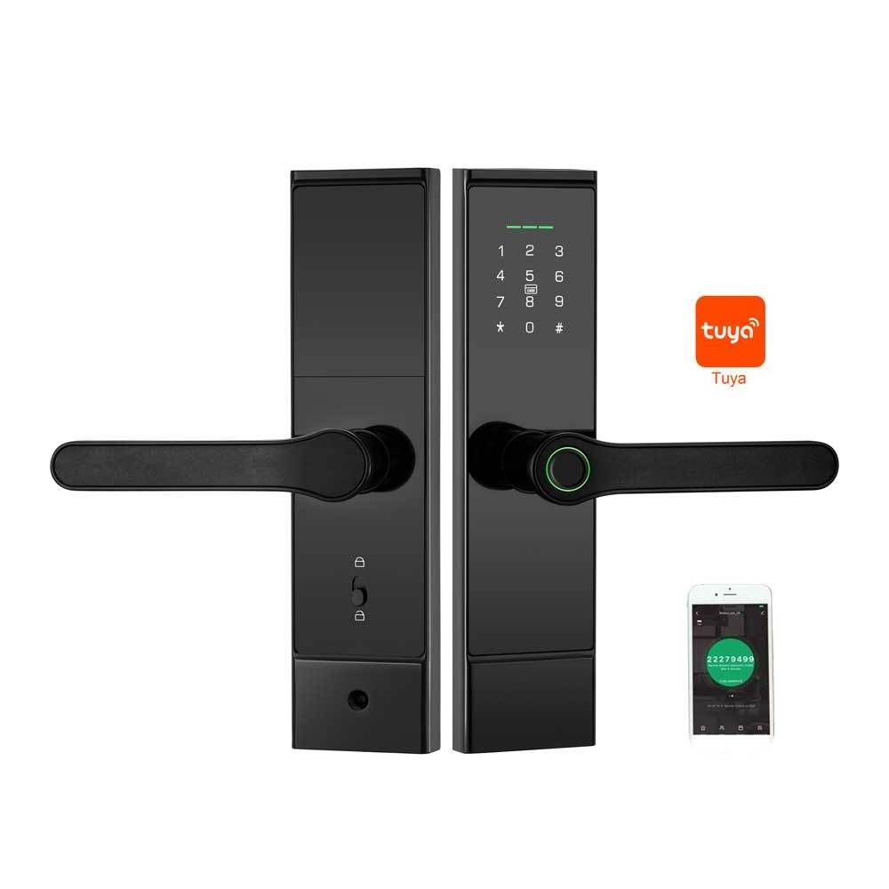 Smart Lock WIFI APP Aluminum Fingerprint Inside Digital Handle Door Lock for bedroom wooden door