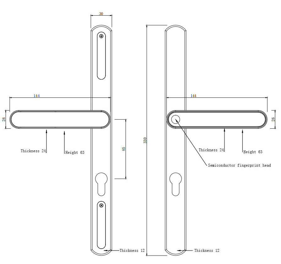 Waterproof double fingerprint gate digital lock automatic electronic code door lock