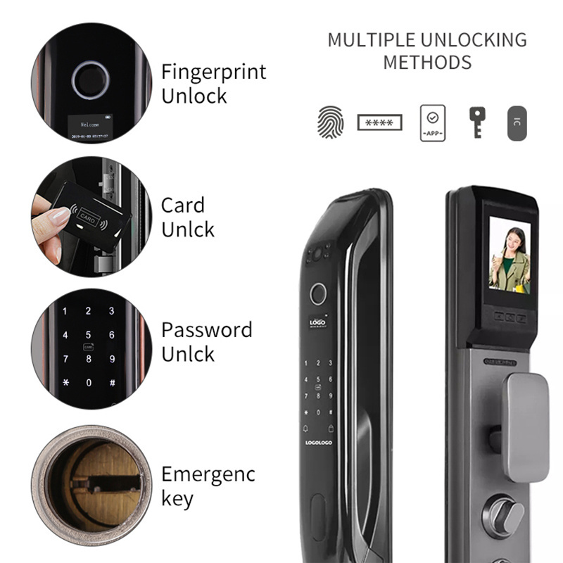 Ttlock Blue teeth Phone Door Lock Rechargeable  Batteries Hotel Home Smart  Door Lock With Camera