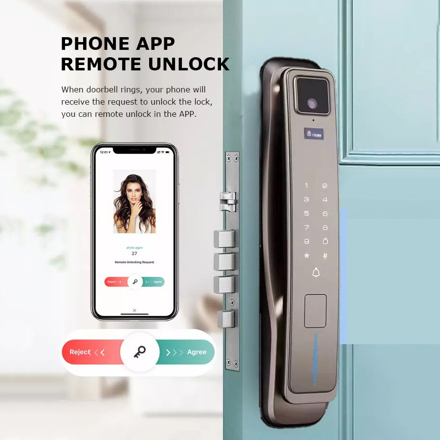 keyless entry door lock 3d face recognition smart door lock finger vein lock with Xhome cerradura inteligente