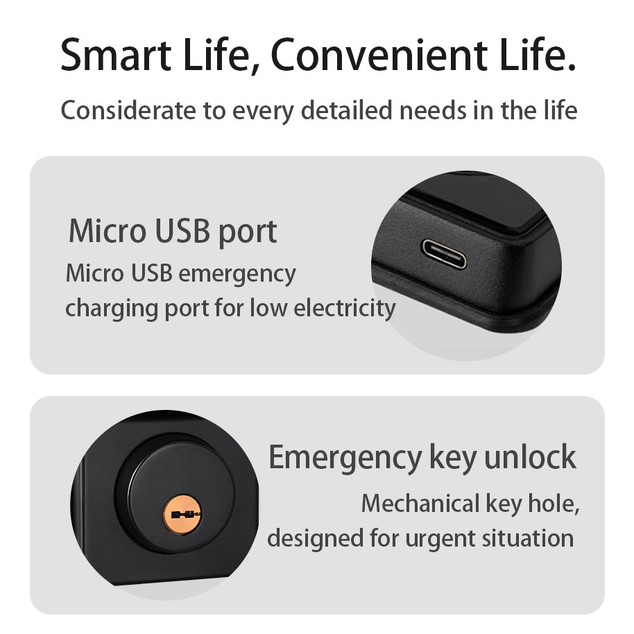 TOPTEQ A1 New Deadbolt Lock Keyless Entry Tuya TTlock Deadbolt Lock Touch Digital Keypad Electronic Deadbolt Lock