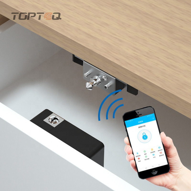 TOPTEQ L6+ Smart Keyless Cabinet Drawer Lock TTlock Rfid Card Bluetooth Cabinet Lock App Digital Cabinet Lock Electronic