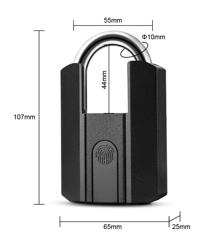 TOPTEQ Embrace the Smart Lifestyle Weatherproof Design TTLock Fingerprint Padlock Key Unlock Padlock