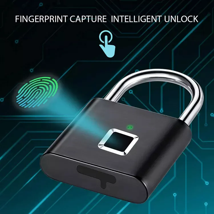 TOPTEQ L2 padlock fingerprint security padlock smart tuya smart lock  padlock fingerprint blue tooth lock tuya mini drawer latch