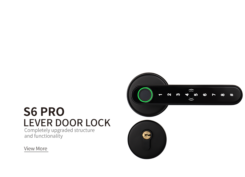 Electronic Smart Lock Password Biometric Fingerprint Smart Lever Door Handle Lock for Security Home