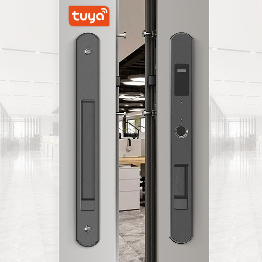 TOPTEQ TP007 New Arrival Smart Sliding Door Lock Tuya Patented Window Lock Fingerprint Slim Aluminum Door Lock