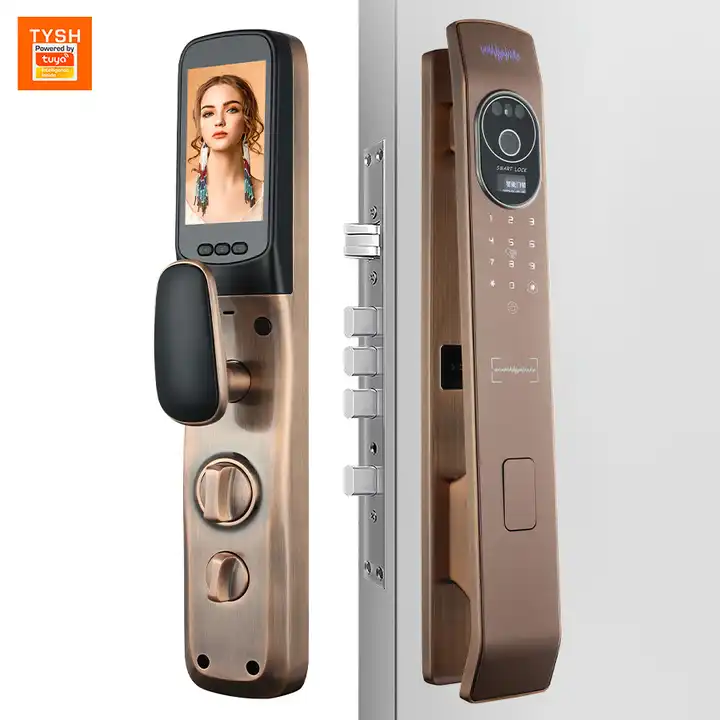 TOPTEQ Zigbee 3D Face Recognition Smart Door Lock  Camera Visual Security Code Card Fingerprint Password Anti-Theft Digital Lock