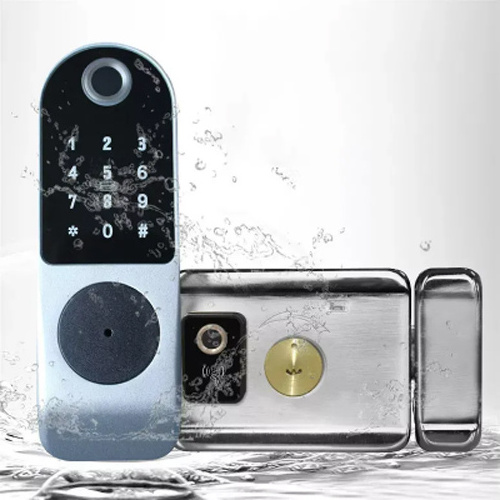 TOPTEQ D1 Outdoor Waterproof Rim Lock Tuya TTlock Security Door Lock Intelligent Biometric Fingerprint Rim Lock