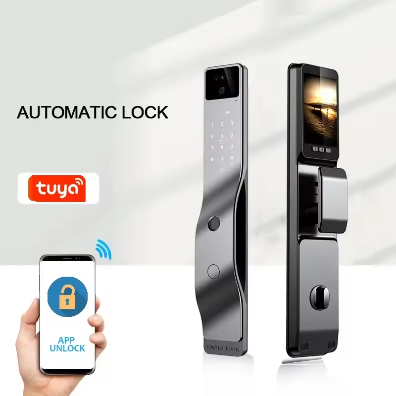 TOPTEQ X11 Tuya Facial Recognition Door Lock Smart Door Lock Wifi With 3d Face Recognition Smart Lock Door With Camera