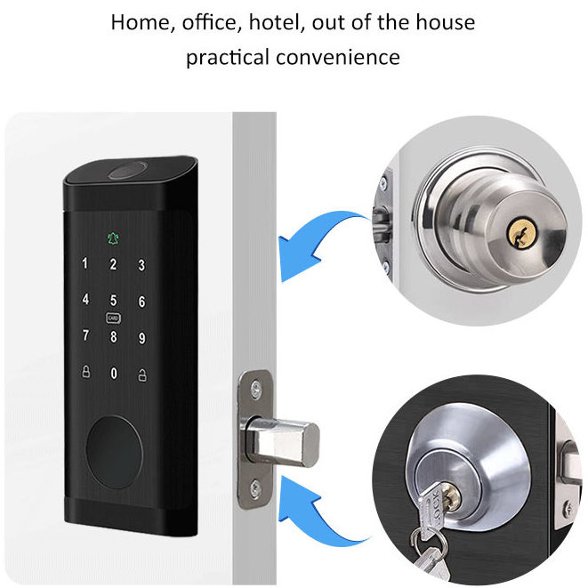 TOPTEQ XN1 Password Keyless Electronic Entry Interior Smart Locks Gate Digital Deadbolt Door Lock For Wooden Door